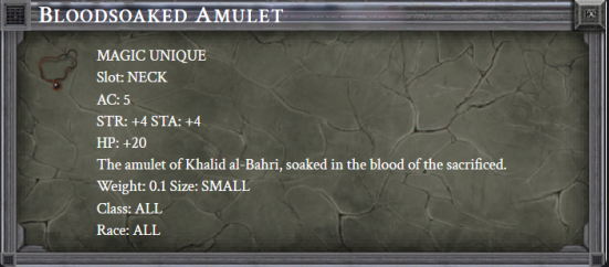 BLOODSOAKED AMULET item card